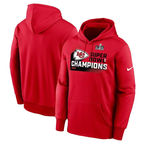Kansas City Chiefs Red Super Bowl LVIII Champions Statement Therma Performance Pullover Hoodie