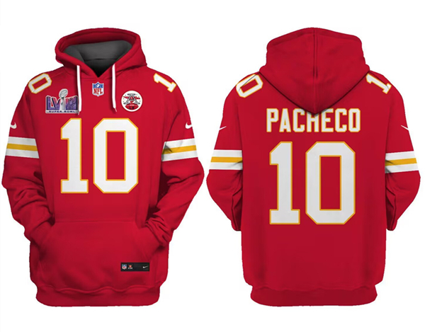 Kansas City Chiefs #10 Isiah Pacheco Red Super Bowl LVIII Patch Limited Edition Hoodie