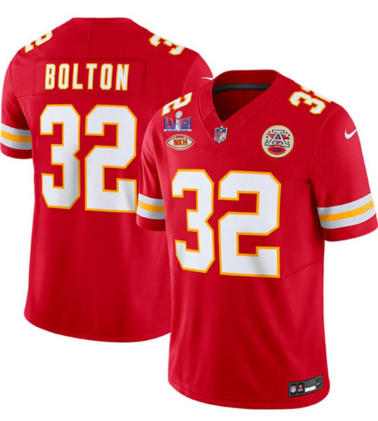 Kansas City Chiefs #32 Nick Bolton Red 2024 F.U.S.E. Super Bowl LVIII Patch With 