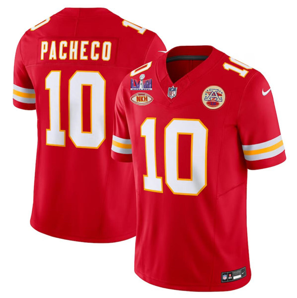 Kansas City Chiefs #10 Isiah Pacheco Red 2024 F.U.S.E. Super Bowl LVIII Patch With 