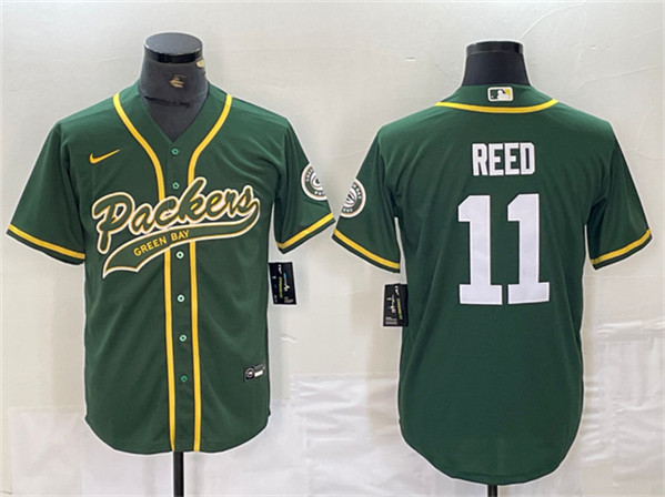 Green Bay Packers #11 Jayden Reed Green Cool Base Stitched Jersey