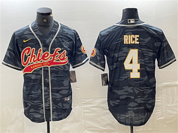 Kansas City Chiefs #4 Rashee Rice Gray Camo Cool Base Stitched Jersey
