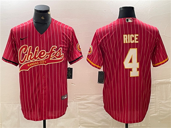 Kansas City Chiefs #4 Rashee Rice Red Cool Base Stitched Jersey