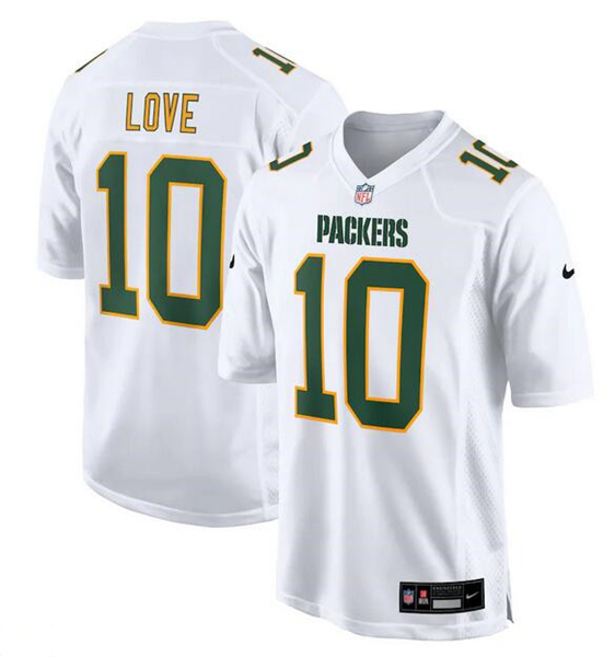 Green Bay Packers #10 Jordan Love White Fashion Stitched Game Jersey