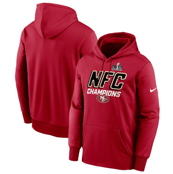 San Francisco 49ers Scarlet 2023 NFC Champions Iconic Pullover Hoodie