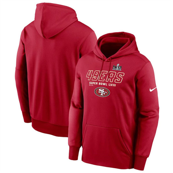 San Francisco 49ers Scarlet Super Bowl LVIII Iconic Pullover Hoodie