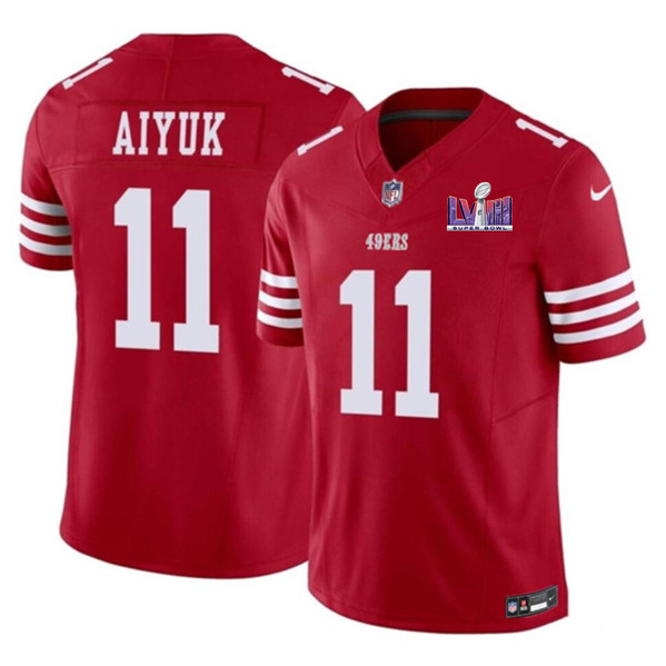 San Francisco 49ers #11 Brandon Aiyuk Red 2024 F.U.S.E. Super Bowl LVIII Patch Vapor Untouchable Limited Stitched Jersey