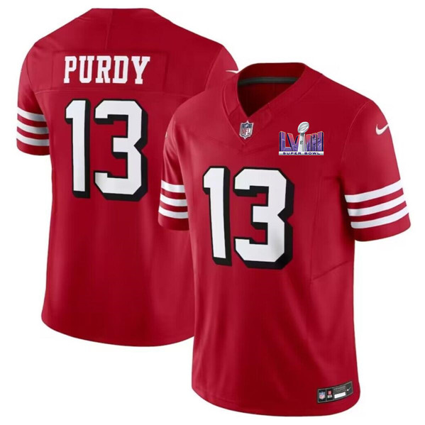 San Francisco 49ers #13 Brock Purdy New Red 2024 F.U.S.E. Super Bowl LVIII Patch Vapor Untouchable Limited Stitched Jersey