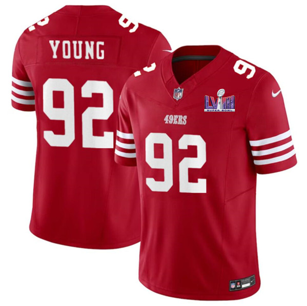 San Francisco 49ers #92 Chase Young Red 2024 F.U.S.E. Super Bowl LVIII Patch Vapor Untouchable Limited Stitched Jersey
