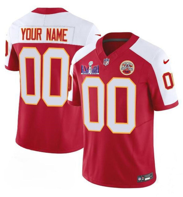 Kansas City Chiefs Custom Red White 2024 F.U.S.E. Super Bowl LVIII Patch Vapor Untouchable Limited Stitched Jersey