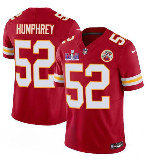 Kansas City Chiefs #52 Creed Humphrey Red 2024 F.U.S.E. Super Bowl LVIII Patch Vapor Untouchable Limited Stitched Jersey