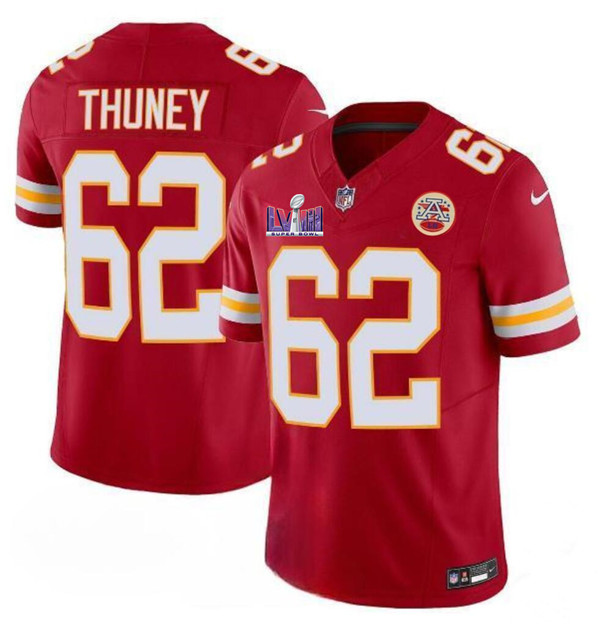 Kansas City Chiefs #62 Joe Thuney Red 2024 F.U.S.E. Super Bowl LVIII Patch Vapor Untouchable Limited Stitched Jersey