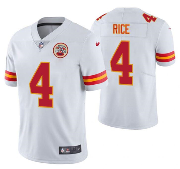 Kansas City Chiefs #4 Rashee Rice White Vapor Untouchable Limited Stitched Jersey