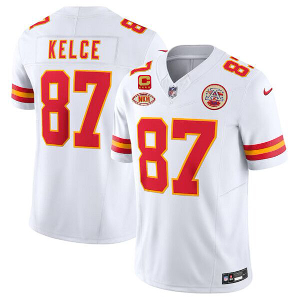 Kansas City Chiefs #87 Travis Kelce White 2024 F.U.S.E. With 
