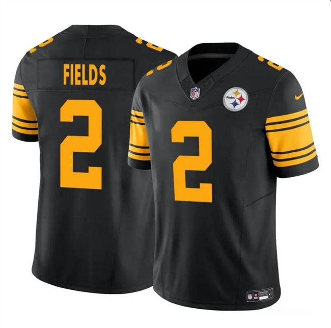 Pittsburgh Steelers #2 Justin Fields Black 2024 F.U.S.E. Color Rush Limited Stitched Jersey