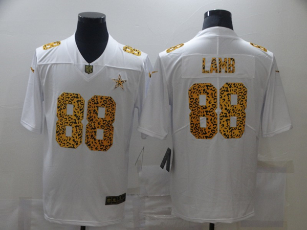 Dallas Cowboys #88 CeeDee Lamb 2020 White Leopard Print Fashion Limited Stitched Jersey