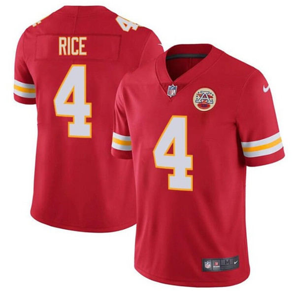 Kansas City Chiefs #4 Rashee Rice Red Vapor Untouchable Limited Stitched Jersey
