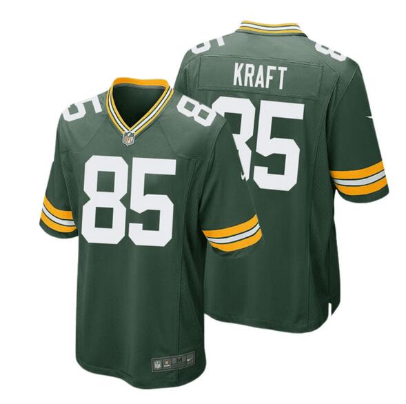 Green Bay Packers #85 Tucker Kraft Green Stitched Game Jersey