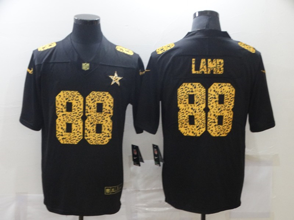 Dallas Cowboys #88 CeeDee Lamb 2020 Black Leopard Print Fashion Limited Stitched Jersey