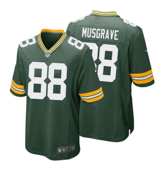 Green Bay Packers #88 Luke Musgrave Green Stitched Game Jersey