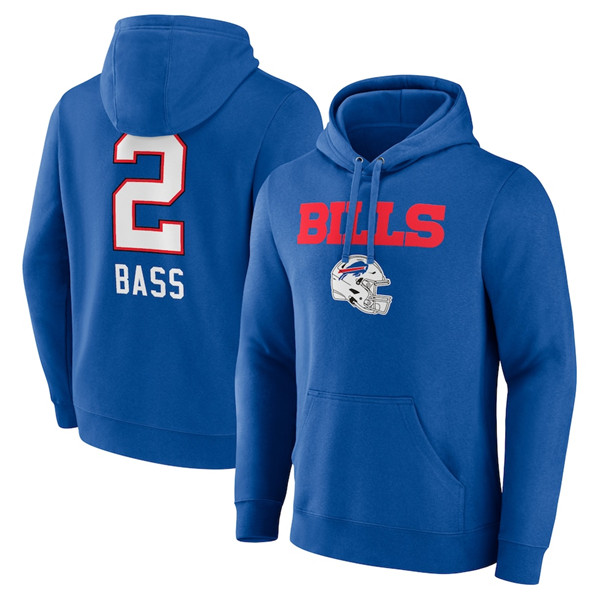 Buffalo Bills #2 Tyler Bass Blue Team Wordmark Player Name Number Pullover Hoodie