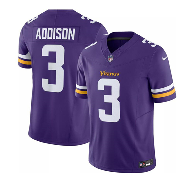 Minnesota Vikings #3 Jordan Addison Purple 2023 F.U.S.E. Vapor Untouchable Limited Stitched Jersey