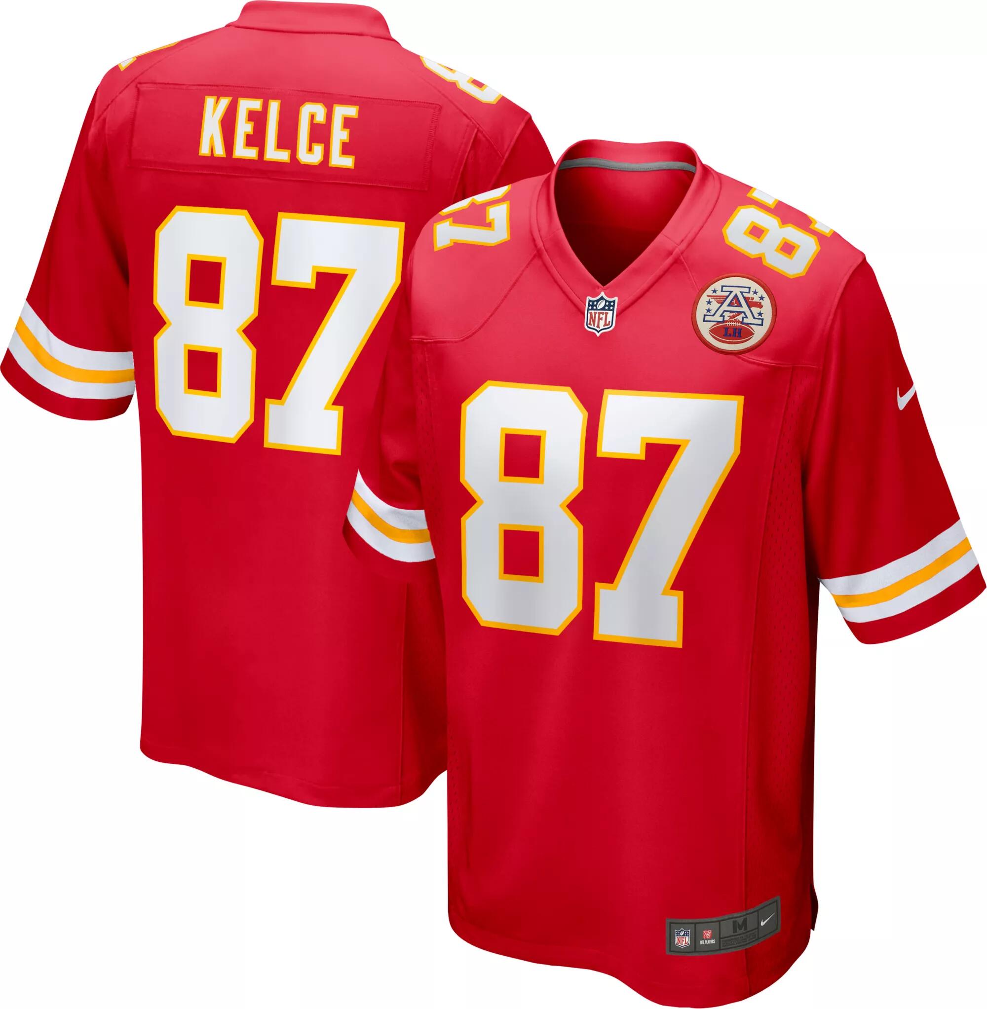 Kansas City Chiefs #87 Travis Kelce Red Stitched Game Jersey