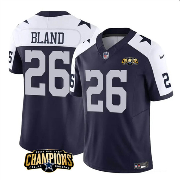 Dallas Cowboys #26 DaRon Bland Navy White 2023 F.U.S.E. NFC East Champions Patch Stitched Jersey