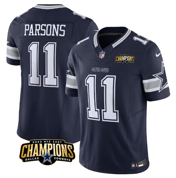 Dallas Cowboys #11 Micah Parsons Navy 2023 F.U.S.E. NFC East Champions Patch Stitched Jersey