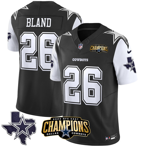 Dallas Cowboys #26 DaRon Bland Black White 2023 F.U.S.E. NFC East Champions Ptach Stitched Jersey