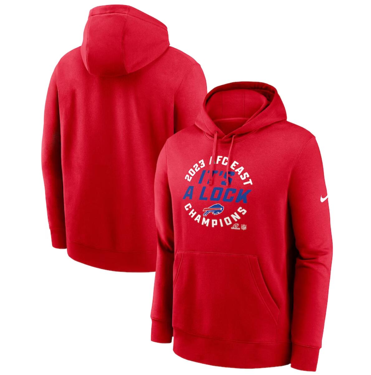 Buffalo Bills Red 2023 AFC East Division Champions Locker Room Trophy Collection Club Pullover Hoodie