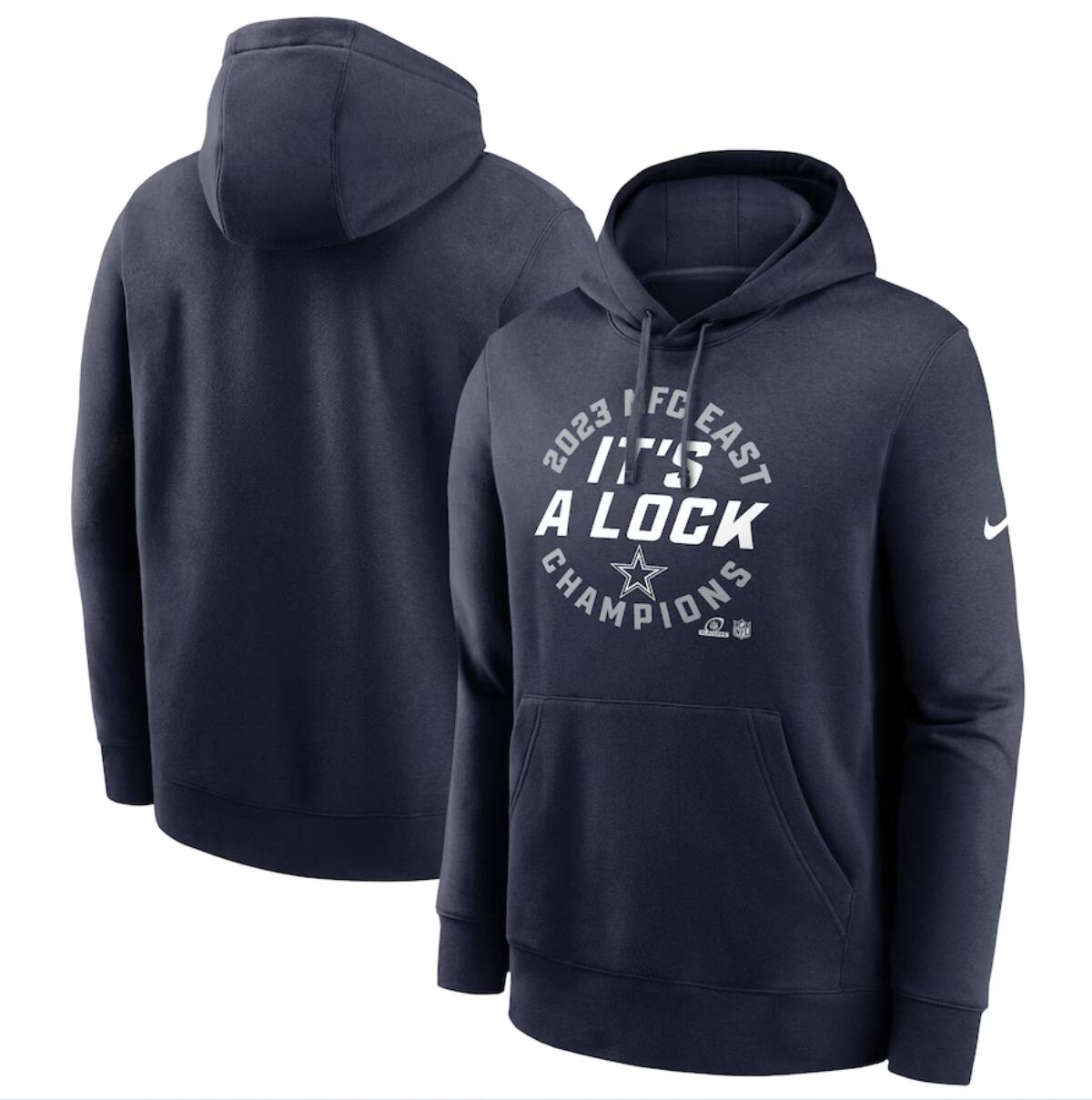 Dallas Cowboys Navy 2023 NFC East Division Champions Locker Room Trophy Collection Club Pullover Hoodie