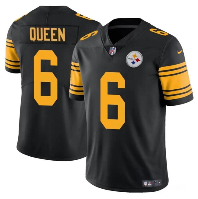 Pittsburgh Steelers #6 Patrick Queen Black Color Rush Vapor Untouchable Limited Stitched Jersey