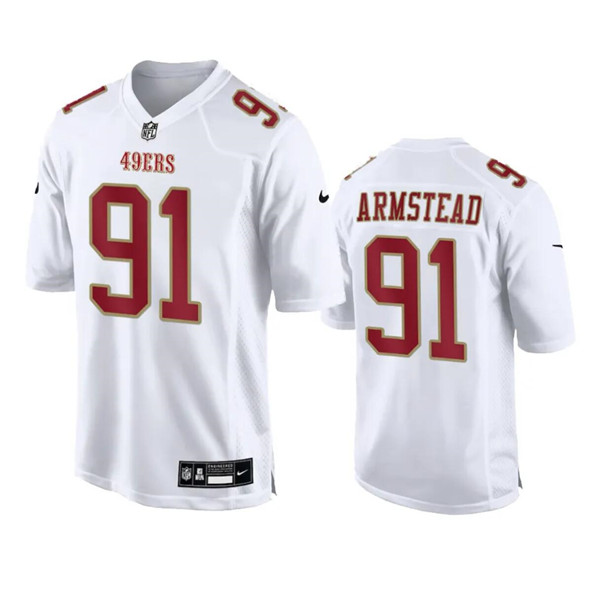 San Francisco 49ers #91 Arik Armstead White Fashion Limited Stitched Game Jersey