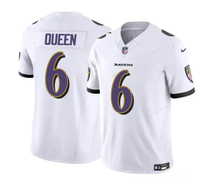 Baltimore Ravens #6 Patrick Queen White 2023 F.U.S.E. Vapor Limited Stitched Jersey