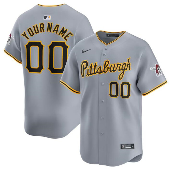 Pittsburgh Pirates Custom Gray Away Limited Stitched Jersey