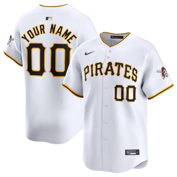 Pittsburgh Pirates Custom White Home Limited Stitched Jersey