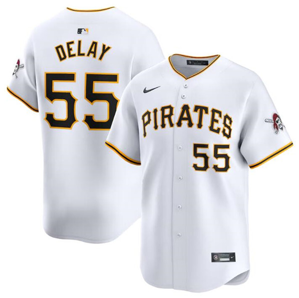 Pittsburgh Pirates #55 Jason Delay White Home Limited Stitched Jersey