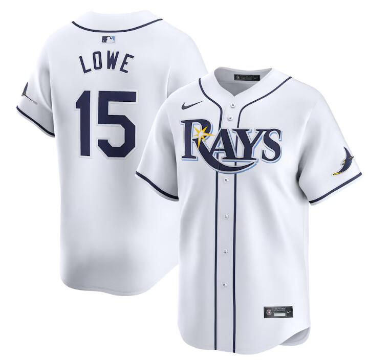 Tampa Bay Rays #15 Josh Lowe White Home Limited Stitched Jersey
