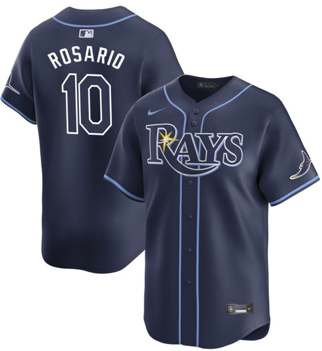 Tampa Bay Rays #10 Amed Rosario Navy Away Limited Stitched Jersey