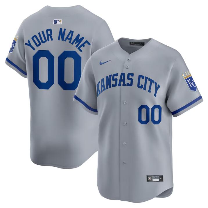 Kansas City Royals Custom Gray 2024 Alternate Limited Stitched Jersey