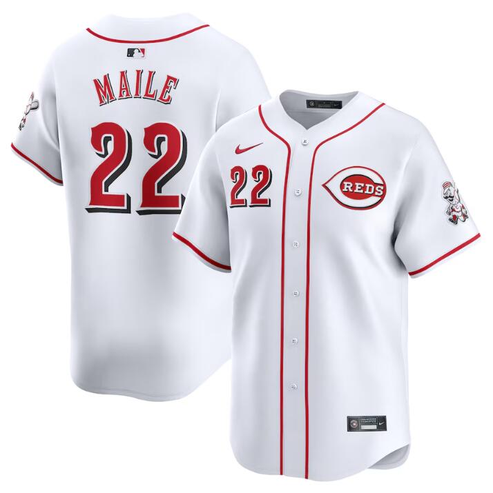 Cincinnati Reds #22 Luke Maile White Home Limited Stitched Jersey
