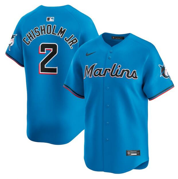 Miami Marlins #2 Jazz Chisholm Jr. Blue Limited Stitched Jersey