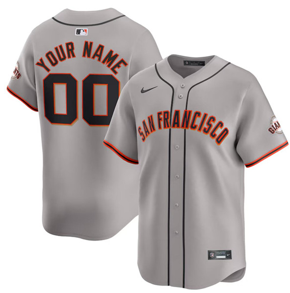 San Francisco Giants Custom Gray Away Limited Stitched Jersey