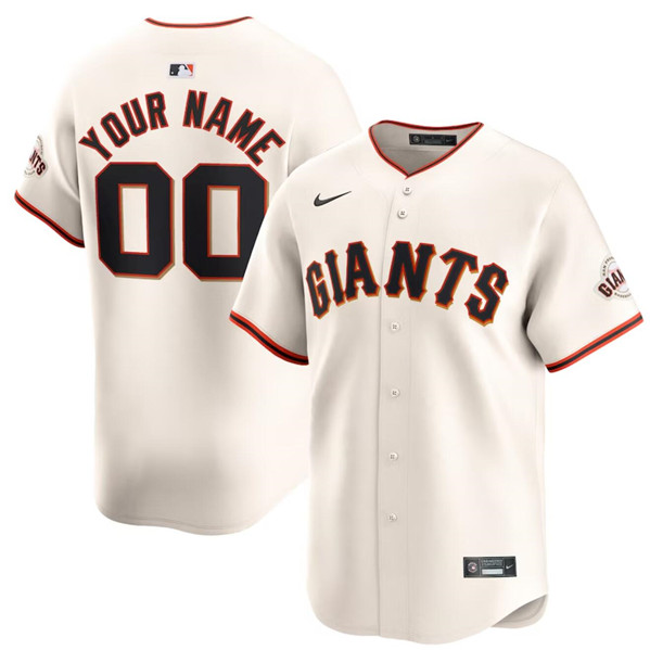 San Francisco Giants Custom Cream Home Limited Stitched Jersey