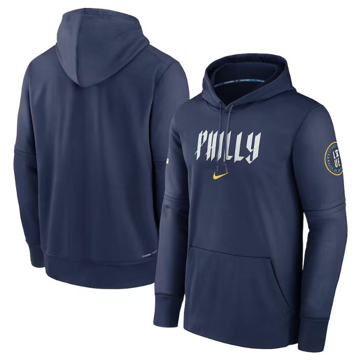 Philadelphia Phillies Navy 2024 City Connect Collection Practice Performance Pullover Hoodie