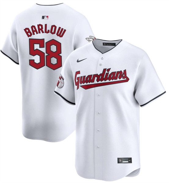 Cleveland Guardians #58 Scott Barlow White Home Limited Stitched Jersey