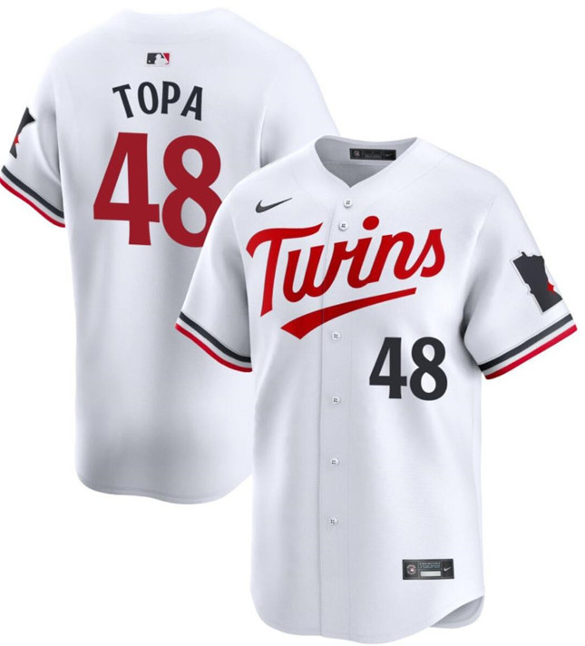 Minnesota Twins #48 Justin Topa White 2024 Home Limited Cool Base Stitched Jersey