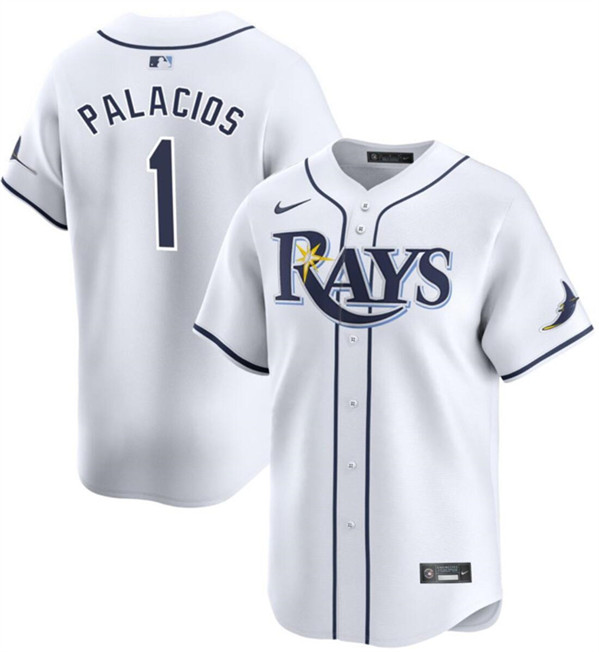 Tampa Bay Rays #1 Richie Palacios White Home Limited Stitched Jersey