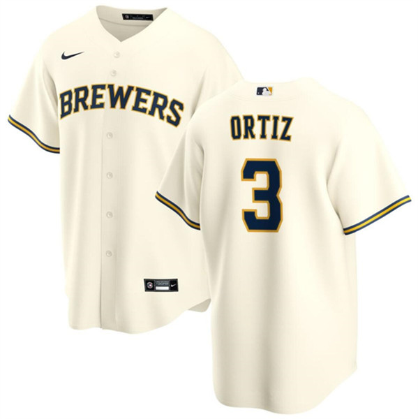 Milwaukee Brewers #3 Joey Ortiz Cream Cool Base Stitched Jersey